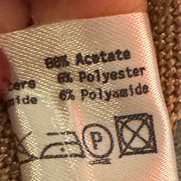 Louisa Spagnoli gold sparkly knit pants high waist - Picture 9 of 9